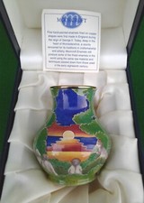 MOORCROFT ENAMELS “LEMURS” MINIATURE VASE by STEVEN SMITH - LTD EDITION - BOXED.