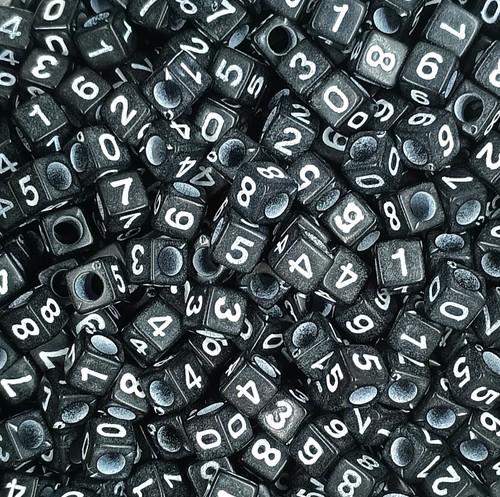 200pcs 8mm cube black mixed - 200pcs,