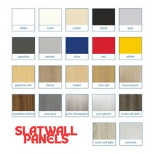 Slat Wall Panel Size 2400mmx1200mm 30 different colour UK Made.