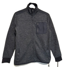 Grey and Black Zipped Jacket with Pockets - Size M - TU - Men's