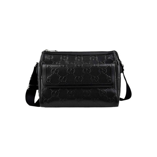 Gucci black leather embossed - gucci,