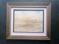 Contemporary Landscape Watercolour Painting, "Dale Cottages," Yorkshire Dales