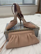 Wallis Ladies Heeled Shoes 4 With Leather Clutch Bag