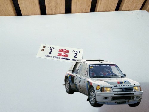 Decals for peugeot 205 - 1/43,