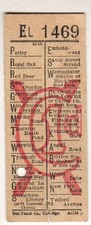 Bus / tram ticket Croydon Corp & LCC Tramways 1d Child Embankment - Purley