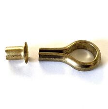 10 brass banjo shelf studs & sleeves kitchen wardrobe bookcase clips support 6mm