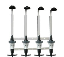 4 Bottle Wall Fixing Bracket Rack & 4 x 25ml Spirit Measure Set Bar Optic Pub 