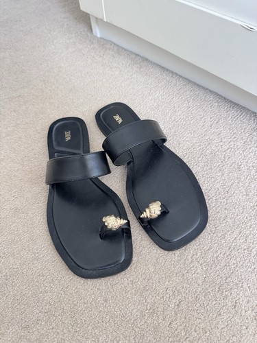 Zara black sandals size with - black,