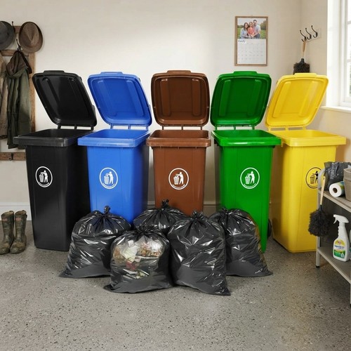 Wheelie bin 120l green heavy - bin,