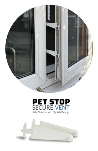 Window restrictor cat guard - -,