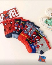 Marvel 5 Pairs Kids Socks, Superhero Spider-Man Socks, Boys Mid-Calf Socks, Kor