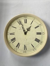 Laura Ashley Cream Gallery wall clock, 35cms, Round with Roman Numerals. VGCC
