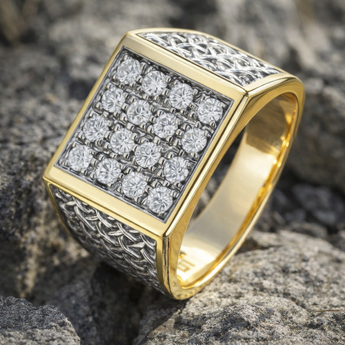 Men natural diamond ring - natural,