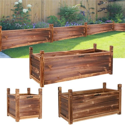 Wooden raised flower bed - wooden,