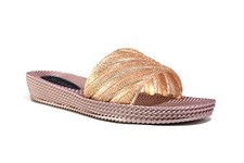 LADIES GOLD SLIPPERS WOMENS