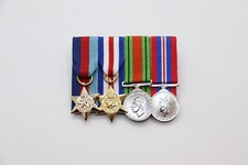 1939-45 Star, France & Germany Star, Defence And War Medal Miniature set WW2