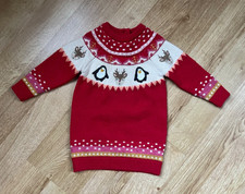 NEXT  Girls Red  Christmas jumper Dress 12-18 months