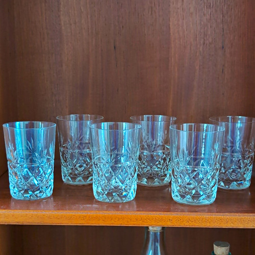 Set clear cut glass - of, 6