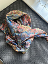 Osprey London Ladies Peacock Print Scarf  Graeme Ellisdon exc con 39 ins square