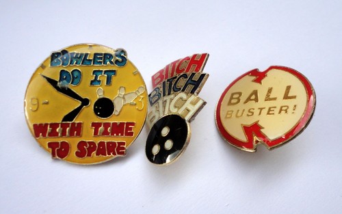 Vintage bowling lapel - vintage,