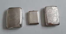 Two Antique solid silver cigarette cases and a Vesta case 1897 to 1929 - 188gms