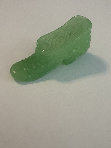 Vintage jade glass boot - vintage,