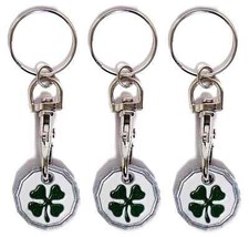 2x COIN TOKEN SHAMROCK KEYRING