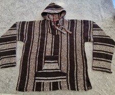 Mexican Hoodie Baja Festival Drug Rug Rasta Earth Ragz Jerga Boho Hippy Approx M