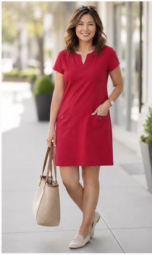 Talbots red dress - talbots, casual