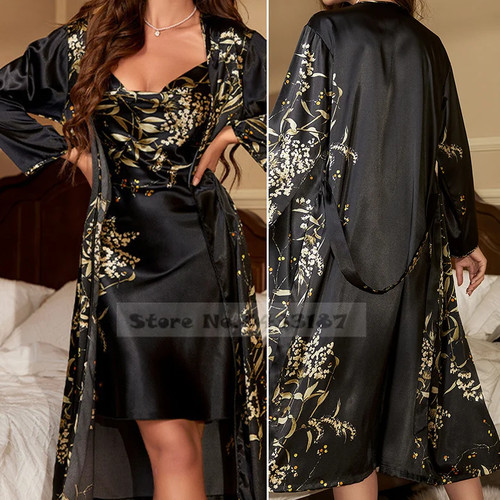 Print long kimono bathrobe - long,