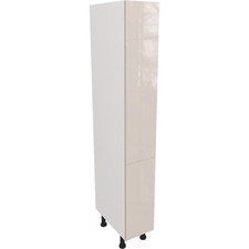 Fully Assembled 200mm Kitchen Tall Larder Unit With Gloss Cashmere Doors