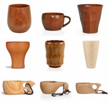 Wooden Handcraft Cup Milk Drinking Mug Wood Coffee Tea Beer Juice Milk Water Cup