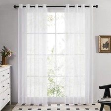 Pair 2 Panels Voile Curtains