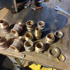 28mm Compression Brass Iron Thread Straight Connector Adapter 11x