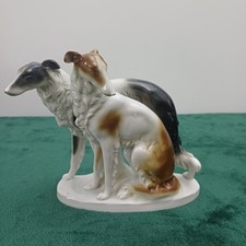 Vintage Fasold & Stauch Porcelain Figurine Borzoi Dogs (Russian Wolfhounds)