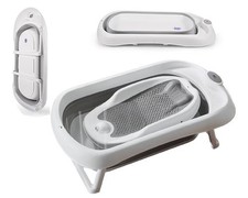 Schwänlein Baby Bath Tub with Foldable Stand, Non-Slip, Grey, 81x48x25cm rpp40£