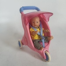 Baby Born Mini World Pink Stroller Pram With Doll Good Condition