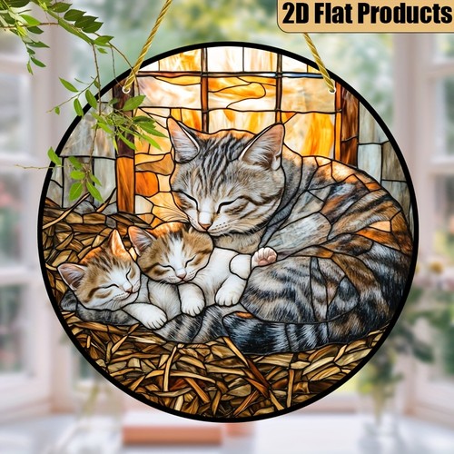 Napping cat kittens - kittens, acrylic