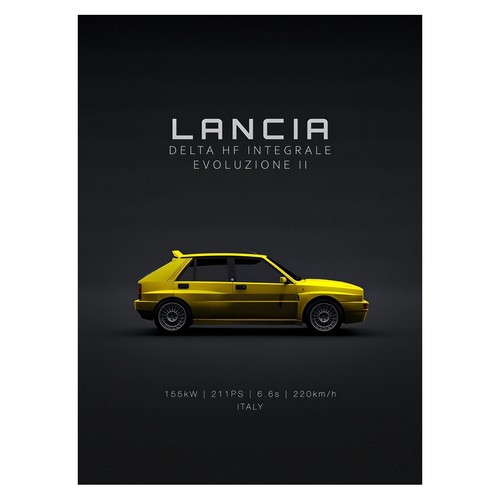 Yellow lancia delta - yellow,
