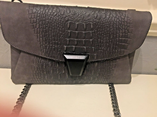 Fab charcoal grey mock croc - grey,