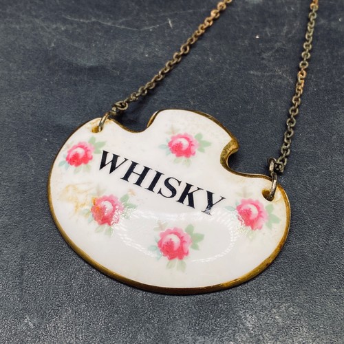 Whiskey bottle decanter tag - whiskey,