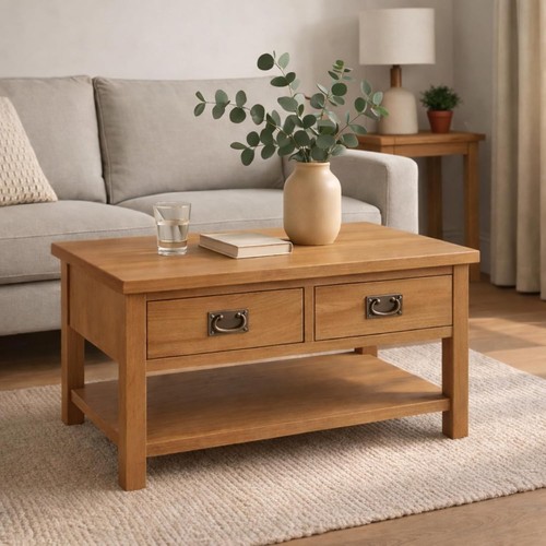 Oak coffee table - oak, drawers