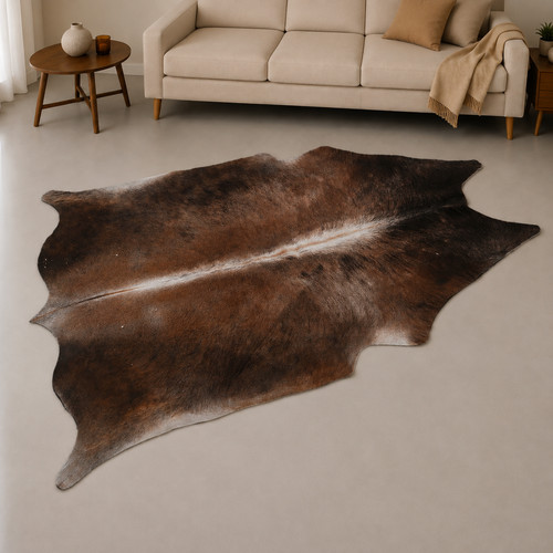 Genuine brown white cowhide - genuine,