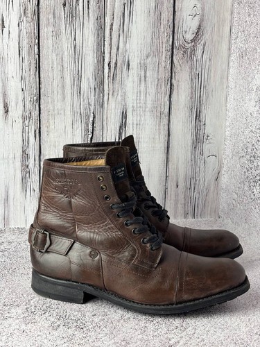 Men brown leather boots - men's,