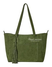 Women's Olive Suede Real