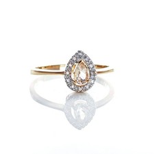 9ct morganite diamond ring - 9ct,