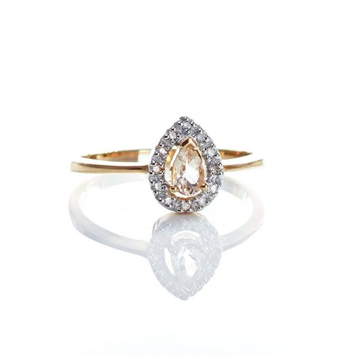 9ct morganite diamond ring - morganite,