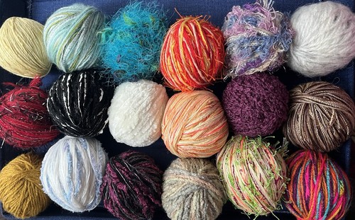 500g job lot fancy - lot, yarn/wool
