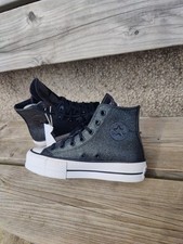 Converse platform lift size 4 black glitter high tops new with tags no box