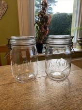 LE PARFAIT Super 1 L glass storage Jar 7" canning metal hinge bale wire Pair 2x